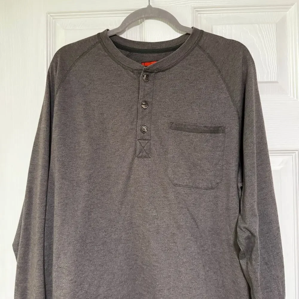 The North Face Men's Gray Henley Long Sleeve Shirt Size XL